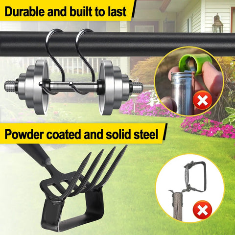 Heavy Duty Garden Hoe With Adjustable 62 Inch Long Handle Hula Hoe Cultivator 2 In 1 Weeding Tool shown with durable components