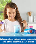Child playing with Pink Primary Science Lab Set For Kid Friendly Hands On STEM Kit With Flasks Test Tubes And Droppers