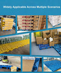 Durable Lightweight Plastic Pallet For Indoor And Outdoor Storage, Breathable Platform at 15.7 by 15.7 by 4.7 inches in use.