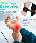 Individual applying Ultra Thin Wrist Wraps For TFCC Tears And Carpal Tunnel Adjustable Compression Wrist Support against wrist pain