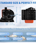 Heavy Duty Marine AC Water Pump 500 GPH 115V Magnetic Drive Circulation System dimensions and compatibility details.