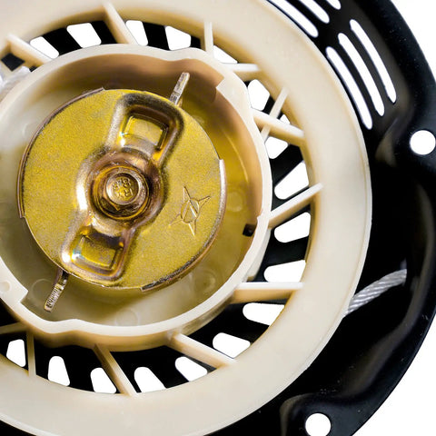 Close-up of Pull Start Recoil Starter Assembly For Predator 212 Coleman 200cc Mini Bike KT196 in Obsidian Black