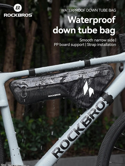 Waterproof Bike Frame Bag With Seamless One Piece Construction Front Bag With Four Sided PP Reinforcement for Gravel MTB Cycling