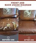 Before and after image of Self Adhesive Leather Repair Patch Kit for Furniture and Car Seats No Ironing Needed Quick Fix
