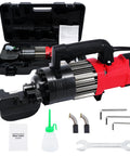 NAYAMOL 1400W Hydraulic Rebar Cutter Fast 2-3s Cutting Speed Portable Rebar Shear Machine with accessories in toolbox.