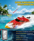 12-Inch Remote Control Boat For Kids And Adults, Beast Fast 25 KPH RC Speed Boat With 800 mAh Battery racing on water