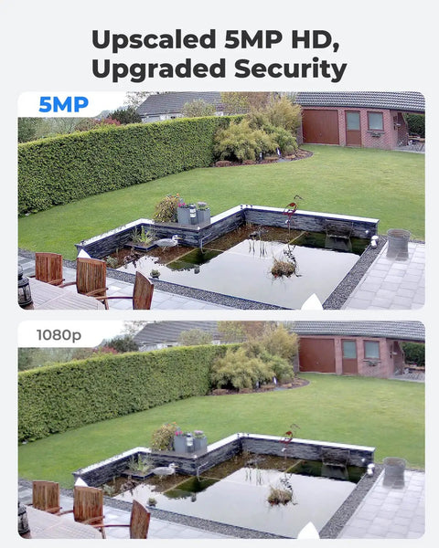 Comparison of outdoor video quality from Hardwired Outdoor Security Cam PoE Dome With 5MP HD Night Vision, 100ft IR Range.