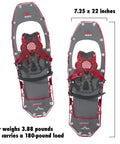 Lightweight Womens Backcountry Snowshoes With Paragon Bindings 22 Inch Gunmetal For Narrow Stride Mountaineering