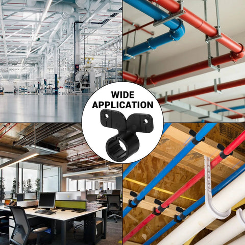 MSLANE PEX pipe support kit; nylon R-type clamps with screws, 3/4 inch, includes 50 hangers, 20 clamps, 120 screws (190 pcs)