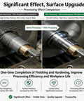 Processing effect comparison showing No Sweat Dual End Roller And Ball Burnishing Tool For Mini Lathes results before and after use.
