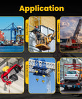 Applications of Crane Remote Control 12V 4 Button Wireless Hoist Controller for cranes, hoists, trucks, and lifting equipment.