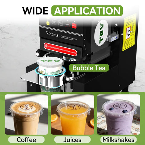 No Fuss High Output Automatic Cup Sealer Machine 90 To 95 Mm, 500 To 700 Cups Per Hour, Electric Sealer With Counting LCD, Black