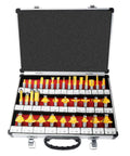 35 Piece Tungsten Carbide Router Bit Set With Half Inch Drive Shank For Doors Tables Shelves Cabinets And DIY Woodworking