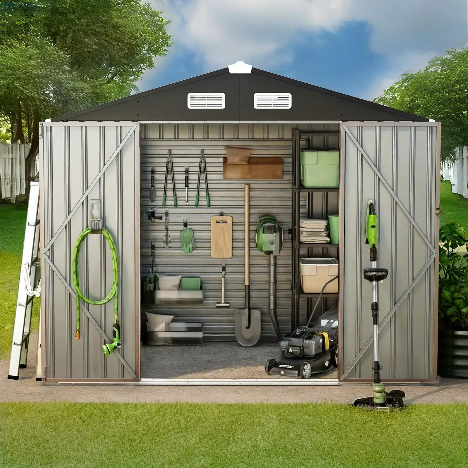 8x6 Ft True Full Size Outdoor Metal Storage Shed ✓