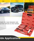 Universal Gearhead Favorite Steering Wheel Puller And Compressor Remover Tool Set For Cars open case with tools