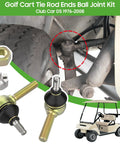 Golf Cart Tie Rod End Kit for Club Car DS 1976 to 2008 Left Hand Thread Ball Joints OEM 7540 Replacement, Easy Install Direct Fit to Restore Steering Geometry for Gas and Electric Models; close-up
