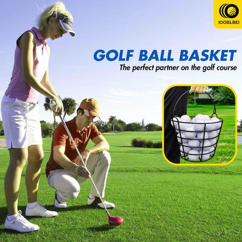 Stainless Steel Golf Ball Basket With Handle Pack Of 2 Holds 50 Balls Each For Easy Practice Cleanup, Durable Rust Resistant