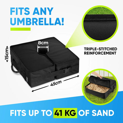 18 Inch Square Umbrella Base Weight For Any Offset Cantilever And Outdoor Patio Stands With Side Slot Opening, Easy Set Up