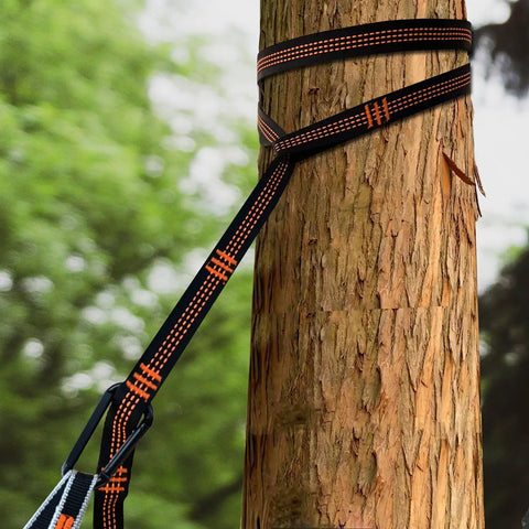 Ultra Light Travel Camping Hammock With 300kg Load Capacity 275x140 Cm Parachute Nylon strap secured to tree
