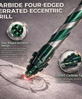 Masonry drill bit set, 12 pcs, Amazon green carbide tips, 1/4 in. hex shank with storage case