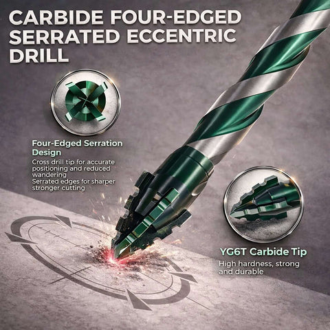 Masonry drill bit set, 12 pcs, Amazon green carbide tips, 1/4 in. hex shank with storage case