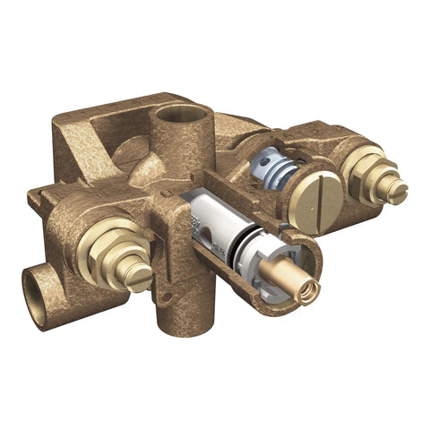 M-PACT Moentrol Shower Valve With Stops 1/2-Inch CC showing brass construction and internal components