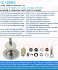 DIY Ready Complete Chain Drive Gear And Sprocket Replacement Kit For Garage Door Openers Includes Helical Gear Top Hat Assembly Worm Gear Wear Bushings Grease And All Necessary Hardware spread out on a white background.