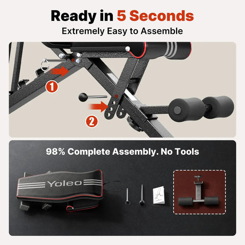 Heavy Duty Adjustable Weight Bench Built To Crush Sets And Lock Down Serious Stability For Dumbbell Press And Loaded Hip Thrusts With 827 Lb Steel Frame No Assembly Needed