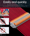 Plug And Play Wire Nut Connector For DIY Electrical Projects 24 12 AWG Five Port Cable Termination with anti-twist feature.