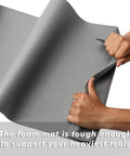Hands demonstrating Heavy Duty Tool Box Liner And Drawer Liner With Grippy Non Slip Foam for scratch protection and shock absorption