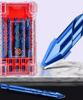 Do It All 10 Piece Eccentric Masonry Drill Bit Set For Tile Brick Concrete Wood Glass Plastic And Soft Metal With Crooked Head Bits In 5/32 3/16 1/4 x5 5/16 3/8 1/2 Inches From CORTOOL, shown in case with close-up of bit.