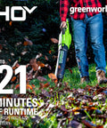 Person using 40V Cordless Brushless Axial Leaf Blower Beasts Debris With 130 MPH Airspeed And 550 CFM Quiet Torque Boost Tool Only Compatible With Over 75 Tools For Quick Home And Yard Clearing on leaves in yard