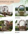 Heavy Duty Wooden Garden Arbor With Gate Trellis For Ceremony And Wedding Decor Garden Arch Pergola in various outdoor settings