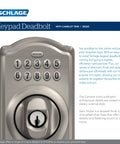 Keyless Entry Deadbolt Lock With Electronic Keypad For Front Door No Fuss Back Up Mechanical Key Antique Brass Finish Program Up To 19 Access Codes Easy Setup Grade 2 Security For Home Safety, front view.