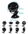 Clip On Fan Battery Operated With 360 Degree Rotation 8 Free AA Batteries Included Quiet USB or Battery Powered Personal Fan