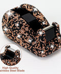 Glitter Black Bling Office Set 3 Piece With Heavy Duty Stapler 1000 Staples Tape Dispenser And Scissors Sparkly Aesthetic