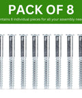 Spare DIY Furniture Screws Kit For Confirmat M7.0-2.4x60/33-35mm With 4mm Hex Recess Zinc Plated Steel Replacement Hardware Pack Of 8