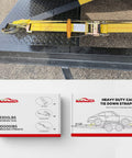 Heavy Duty Car Tie Down Kit With Snap Hooks 10,000 Lb Break Strength 3,333 Lb Working Load Includes 4 Pack 36 Inch Axle Straps