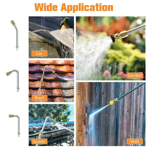 Wide application of Eight Foot Pressure Washer Extension Wand For Gutter Cleaning With Six Nozzle Tips And Three Gutter Attachments
