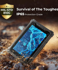 Ready For The Daily Grind 8 Inch Rugged Windows Tablet With Built In Barcode Scanner And Intel Celeron N4680 Running Windows 11 Pro in rugged wet environment