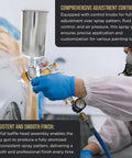 Pro Grade 1.3mm HVLP Spray Gun With Gravity Feed For Auto Basecoat And Clearcoat Includes Air Regulator in use on car