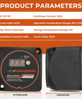 Road Ready 12 Volt Automatic Dual Battery Isolator Kit With 140 Amp Voltage Sense Relay Vsr for RV Boat Truck showing product parameters and dimensions.