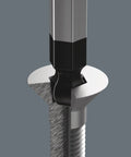 Close-up of Ball End Hex Screwdriver 4.0 X 100 mm with Ballpoint Tip engaging with a screw head, steel material.