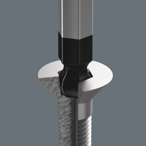 Ball End Screwdriver for Hex Socket Screws, 2.5 x 100 mm tip in screw head, ergonomic Kraftform handle, precise driving