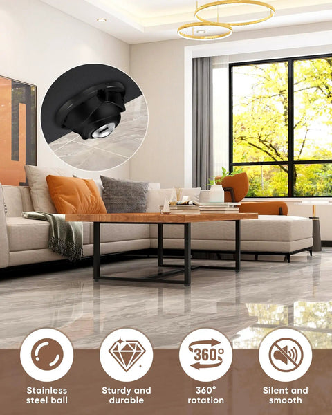 Sixteen Pack Self Adhesive Caster Wheels Featuring One Inch Low Profile Mini Swivel Build for smooth gliding on tile flooring.