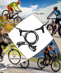 Four Piston Hydraulic Disc Brake Set for Mountain Bikes and Ebikes Front Left 850mm and Rear Right 1630mm with bikes.