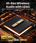 Close-up of a 24-bit/96kHz audio chip, showcasing Hi-Res Audio wireless capability for Hi Res Audio 2.0 Studio Monitors.