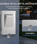 Heavy Duty 60 Amp Non Fused Disconnect Switch Box Weatherproof Nema 3R Outdoor Electrical Panel with lockable feature for safety.