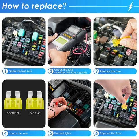 Step-by-step guide using the 304 Piece All In One Car Fuses Kit With Standard Mini And Low Profile Fuses Box Shaped Assortment Plus Puller