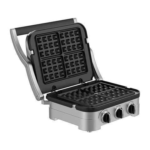Heavy Duty Replacement Waffle Plates Compatible With Standard Contact Grills Featuring A Legit Nonstick Surface That Makes Morning Meals No Sweat And Cleanup Completely Breezy For Busy Home Teams, shown on a waffle grill.